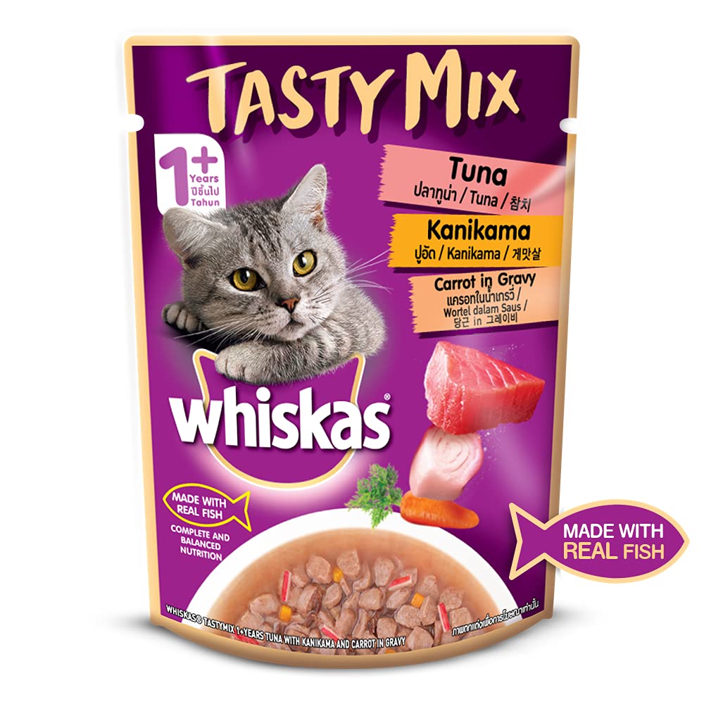 Whiskas Tasty Mix Tuna Kanikama Carrot In Gravy