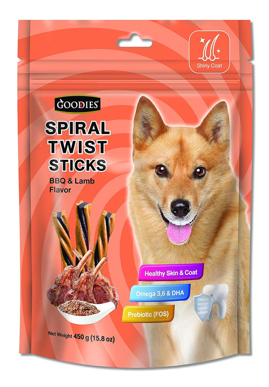 Goodies Spiral Twist Sticks BBQ &Lamb 450 gm