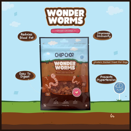 Chip Chops Wonder Worms Diced Chicken 70 gm