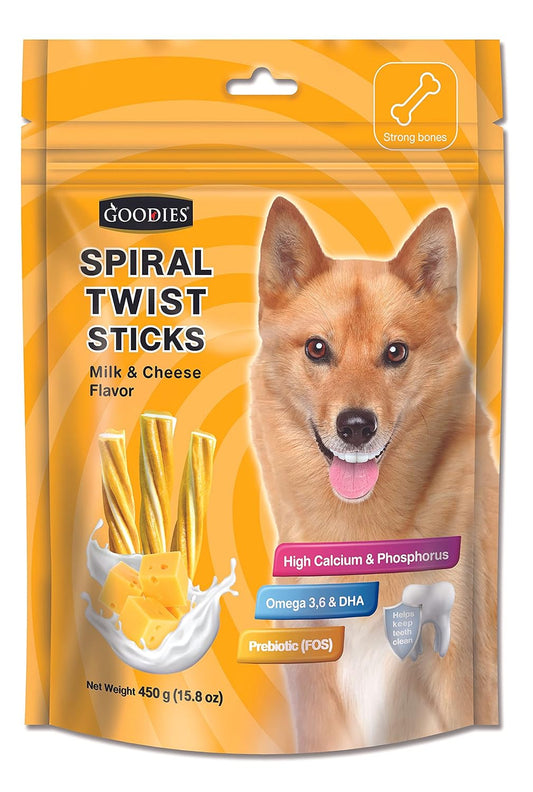 Goodies Spiral Twist Sticks Milk & Cheese 450 gm