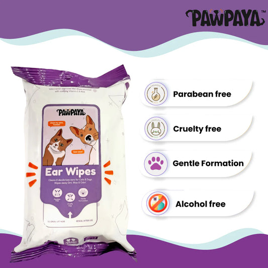 Pawpaya Ear Wipes For Dogs \ Cats